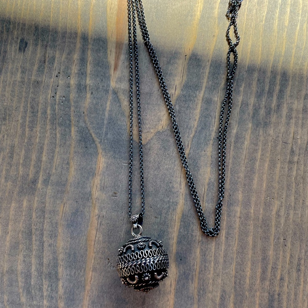 Filigree Sphere Angel Chime Necklace
